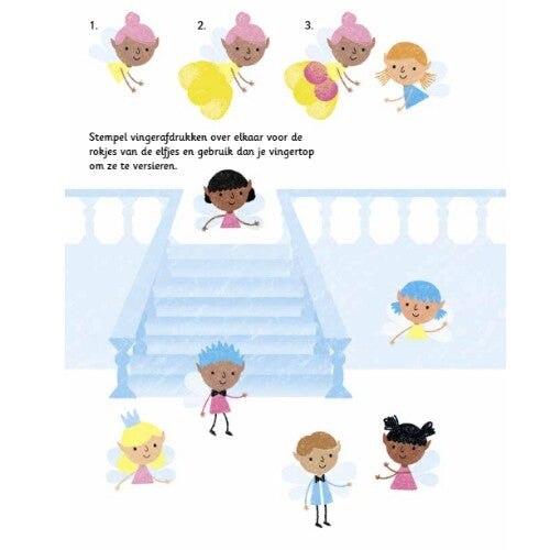 Uitgeverij usborne stempelen met je vingers - eenhoorns en elfjes |ilovespeelgoed.nl