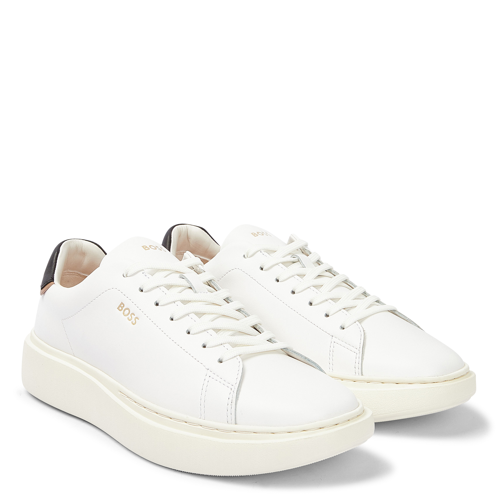AMBER - Baskets basses en cuir| Blanc