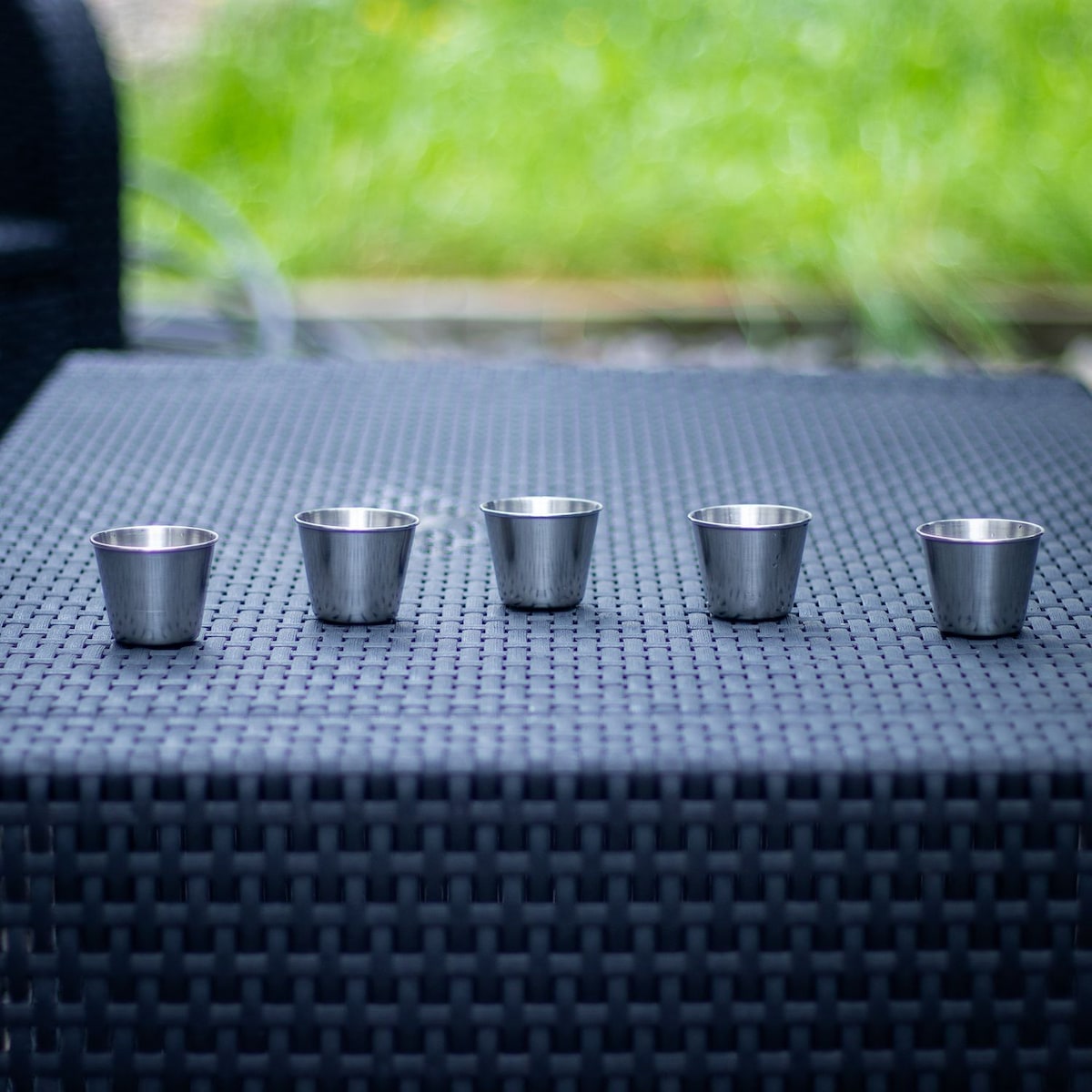 5x Krus i rustfritt stål stablebar drikkekopp (55 ml)
