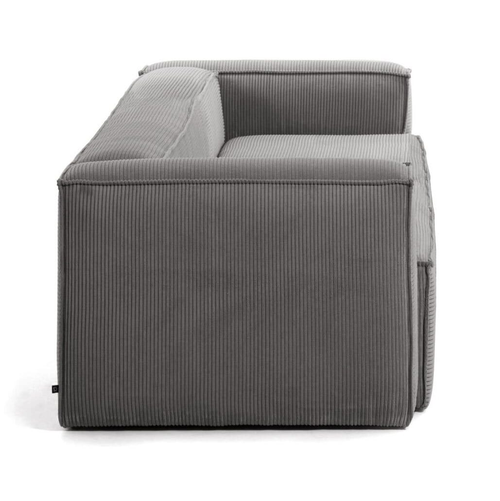Kave Home Sofa 2-Sitzer BLOK Cord grau