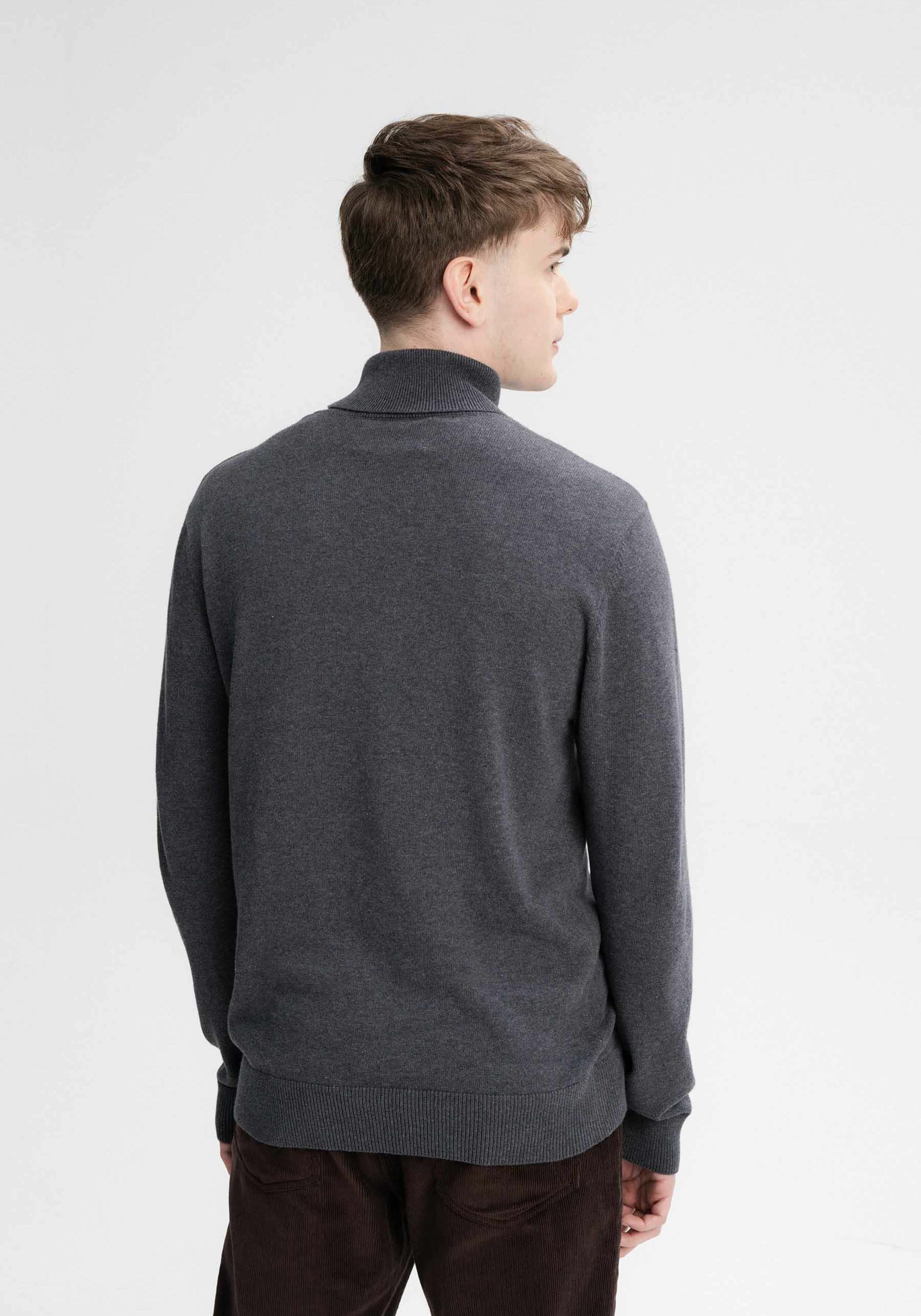 Mela Feinstrick Rollkragenpullover Kanja Anthrazit Melange