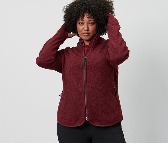 Strickfleece-Jacke, dunkelrot