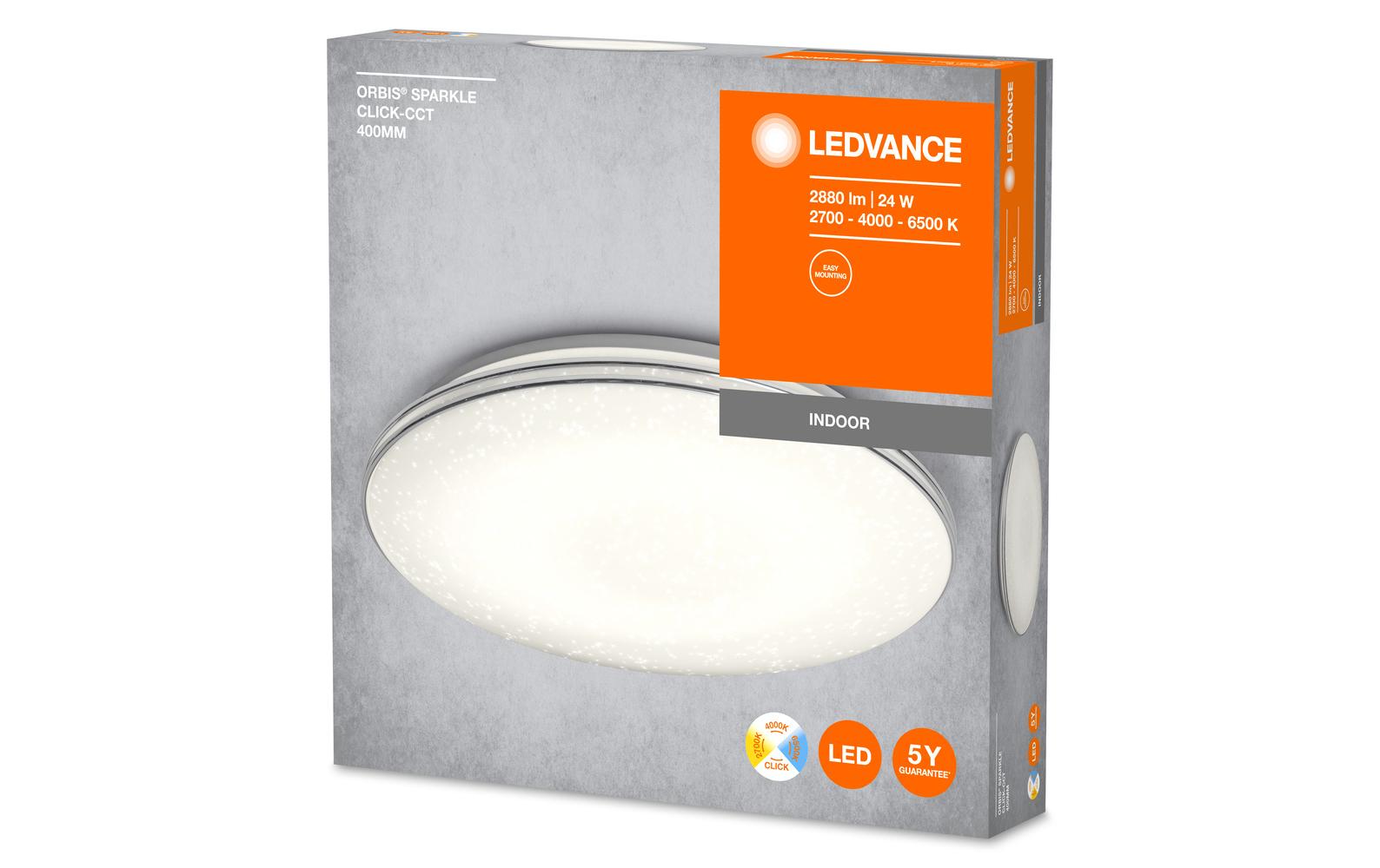 Deckenleuchte Orbis Sparkle Click-CCT, Ø 40 cm, 24 WLED-Deckenleuchten mit Glanzlichteffekt