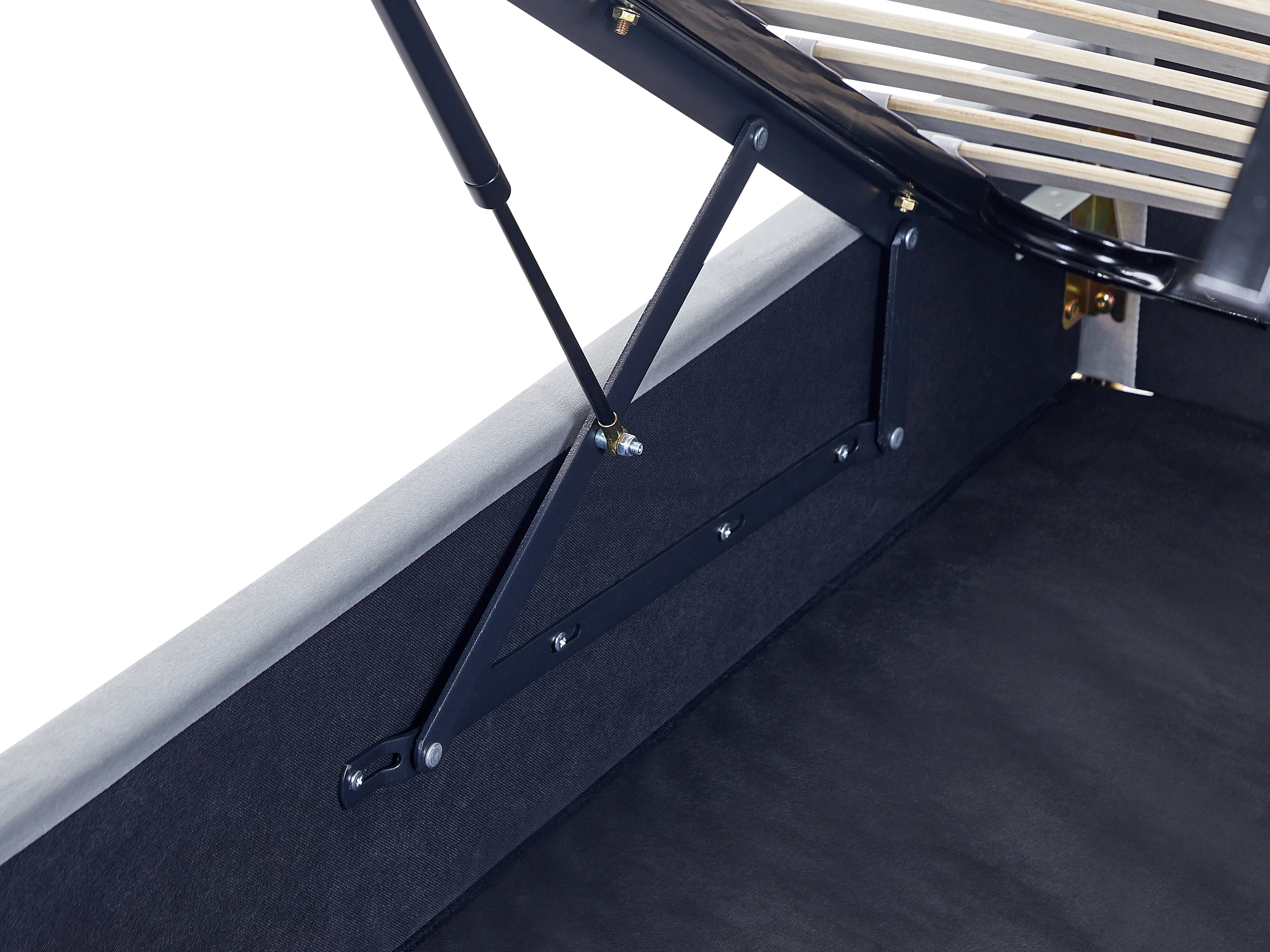 Bed met opbergruimte Fluweel VERNOYES 160 x 200 cm Lichtgrijs