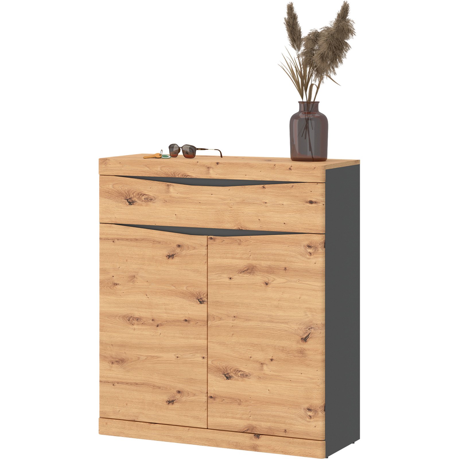 Garderobenkommode Turino 86, Dekor Eiche