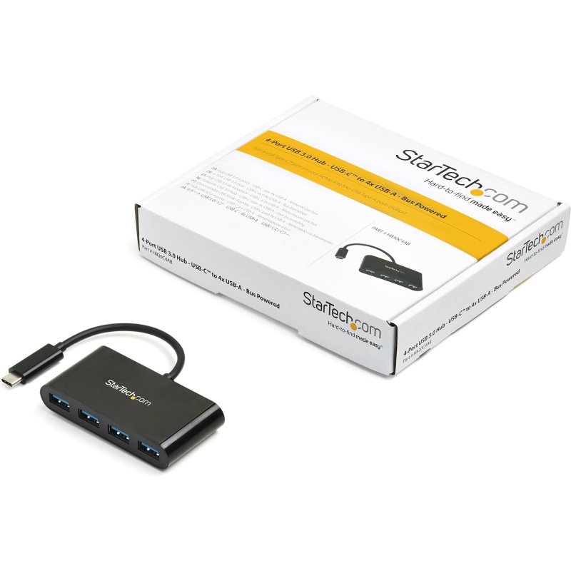 StarTech.com Hub USB-C à 4 ports alimenté par bus - USB-C vers 4x USB-A - USB 3.0 - 5Gbps