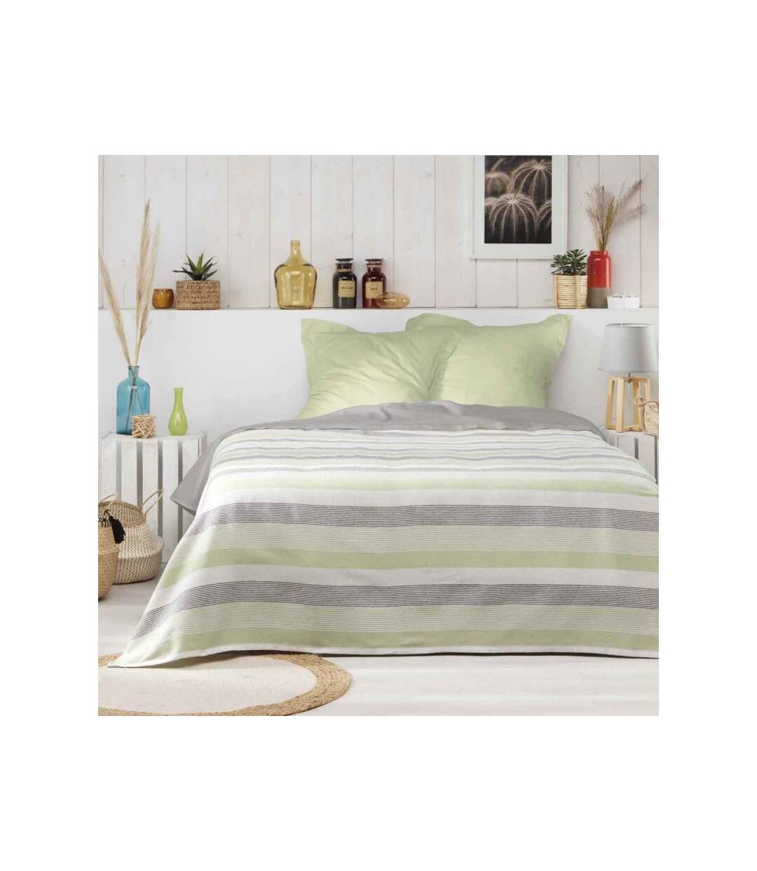 Couvre-Lit 1 Personne Fiby 180x220cm Vert