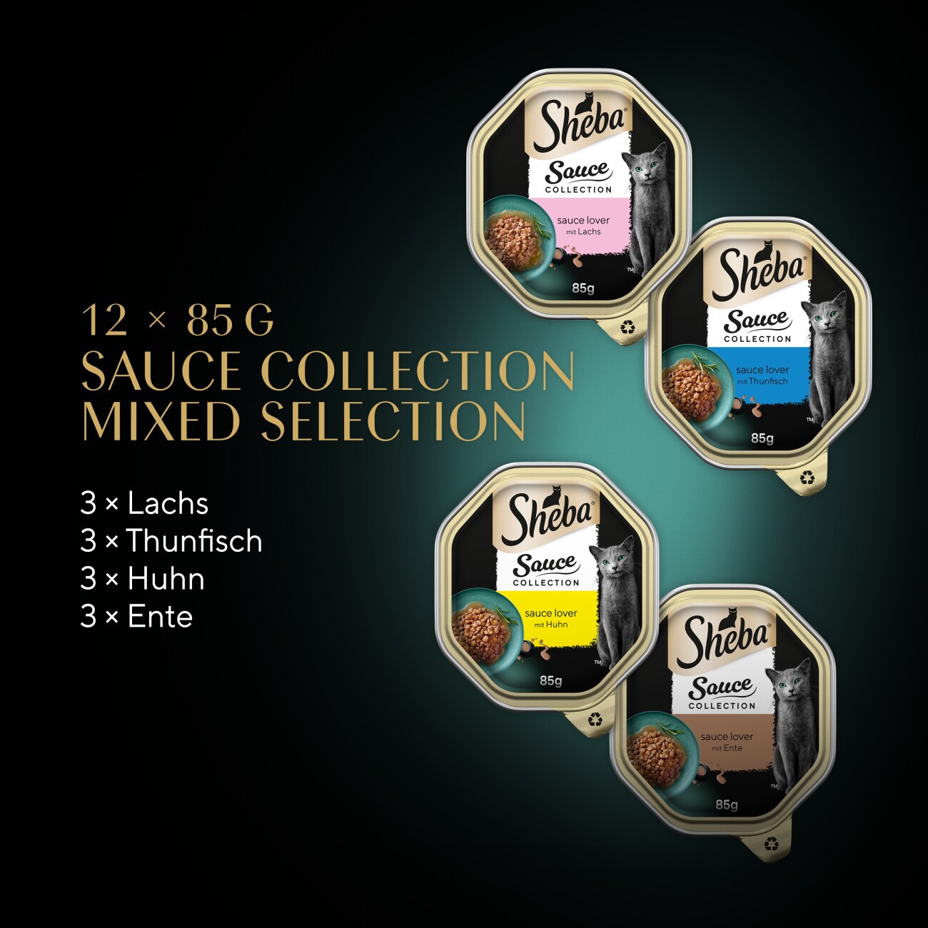 Sheba Multipack Sauce Collection Feine Vielfalt MSC 12x85 g