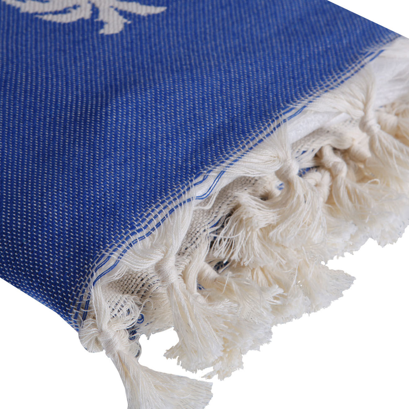 Febronie Fouta reversible Palmier bleu - 100x200 cm
