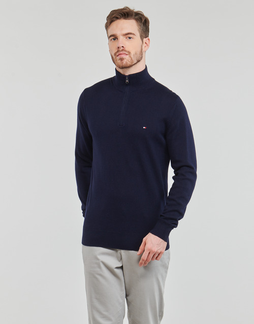 Tommy Hilfiger - PIMA ORG CTN CASHMERE ZIP MOCK - Marine