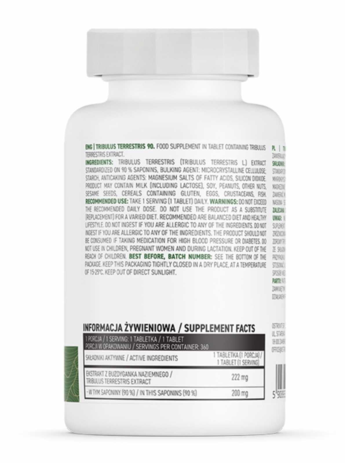 OstroVit Tribulus Terrestris VEGE 360 comprimidos