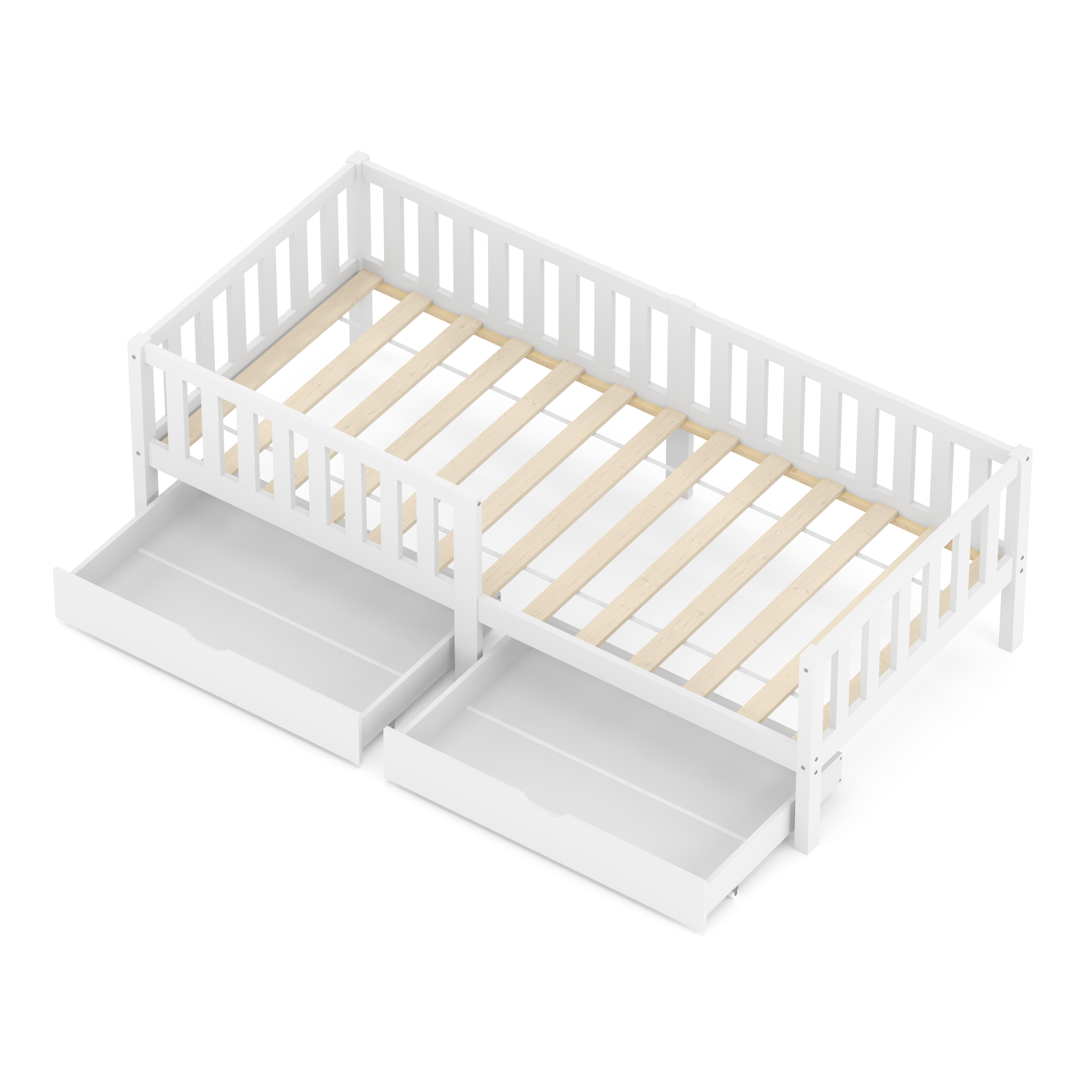 Kinderbett DORRIT mit Schubladen 90 x 200 cm weiss