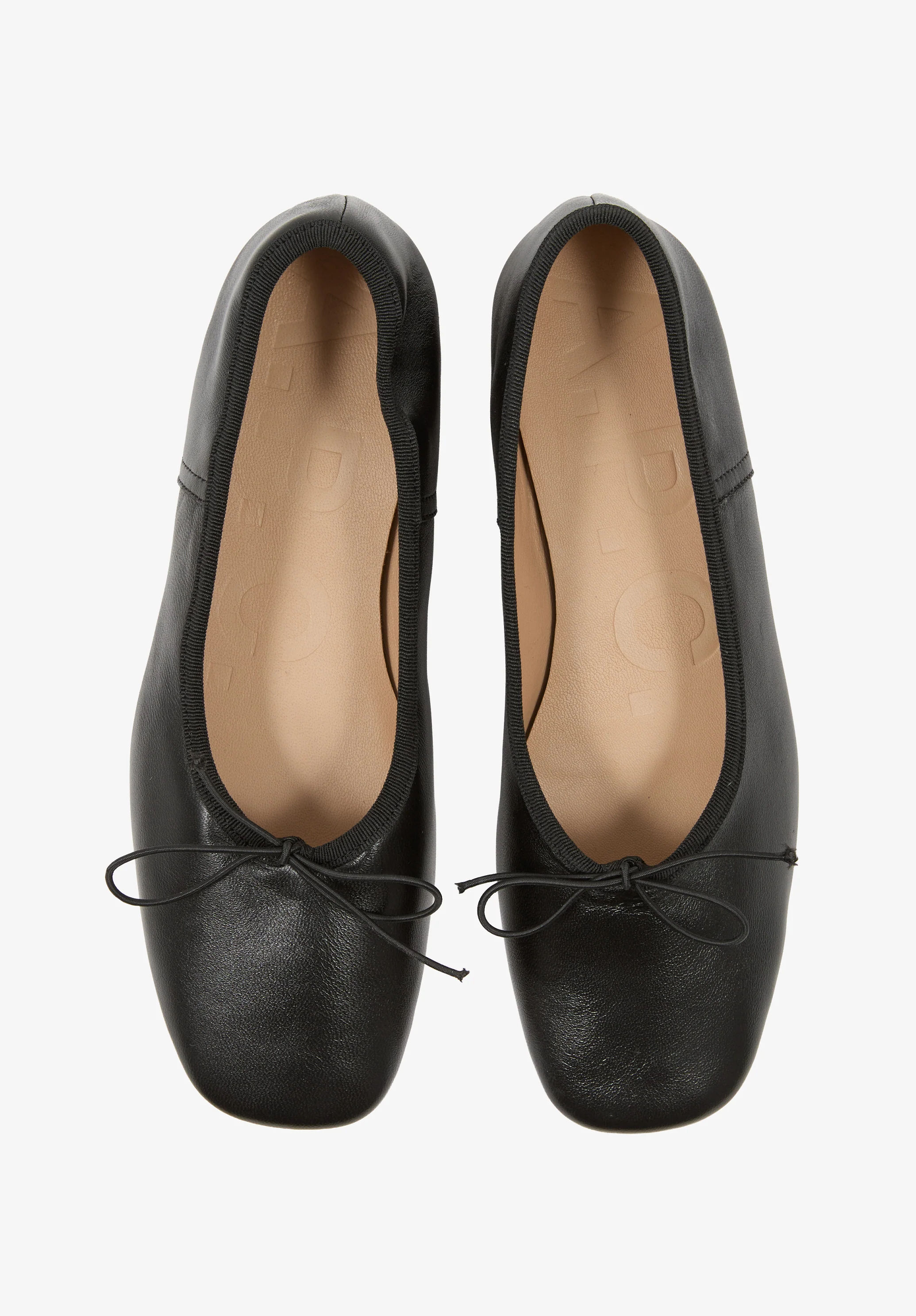 Ballerines en cuir lisse - Noir