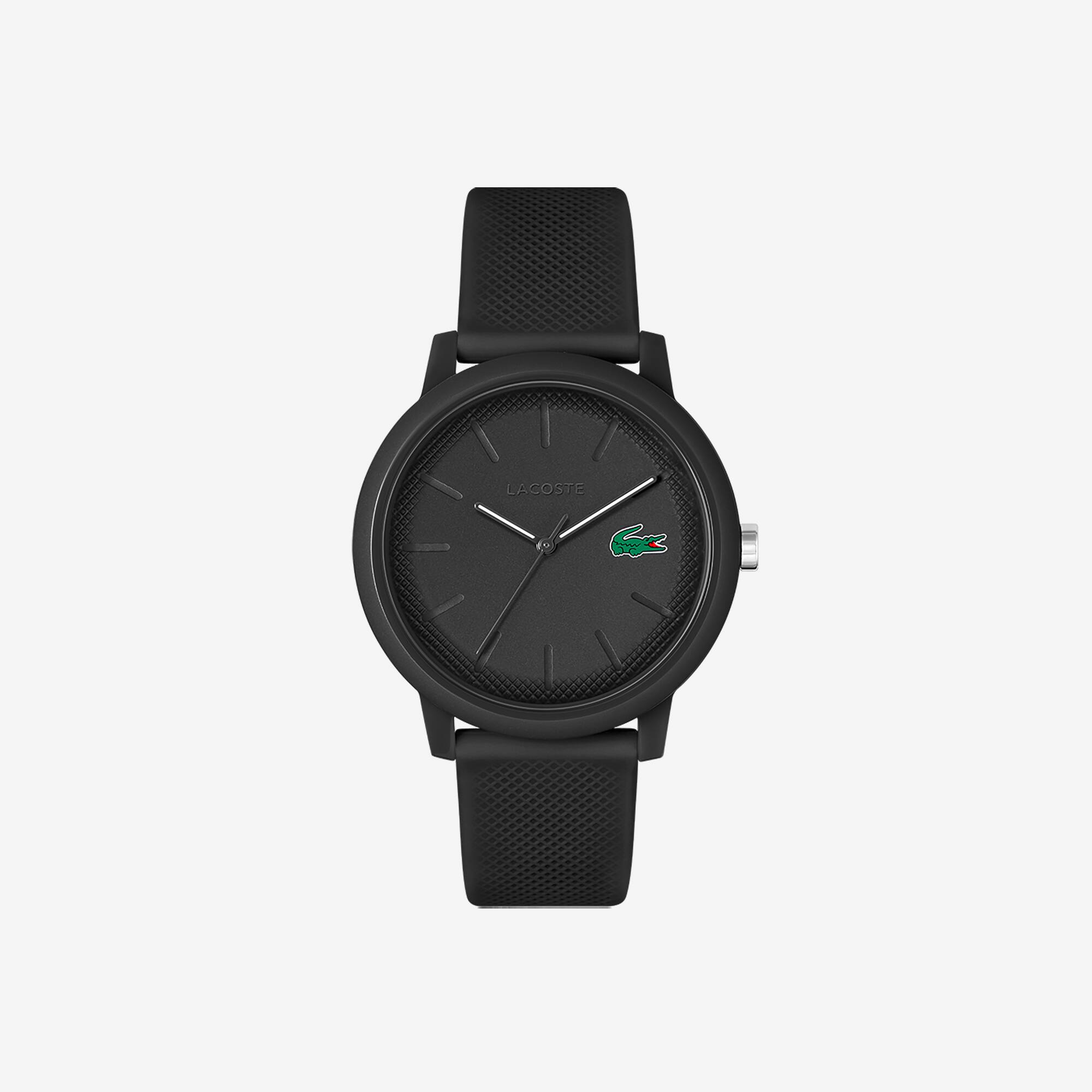 LACOSTE 12.12 Herrenuhr mit schwarzem Silikonband Uhren - Weiss - Lacoste - Herren