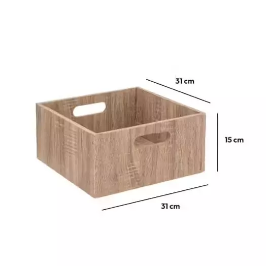 Boite de rangement (31 x 31 x 15 cm) Mano bois Naturel