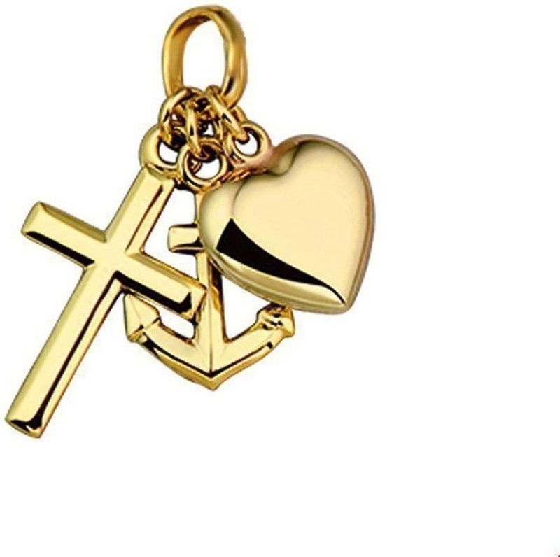 hanger geloof, hoop en liefde 14K geelgoud 4014845