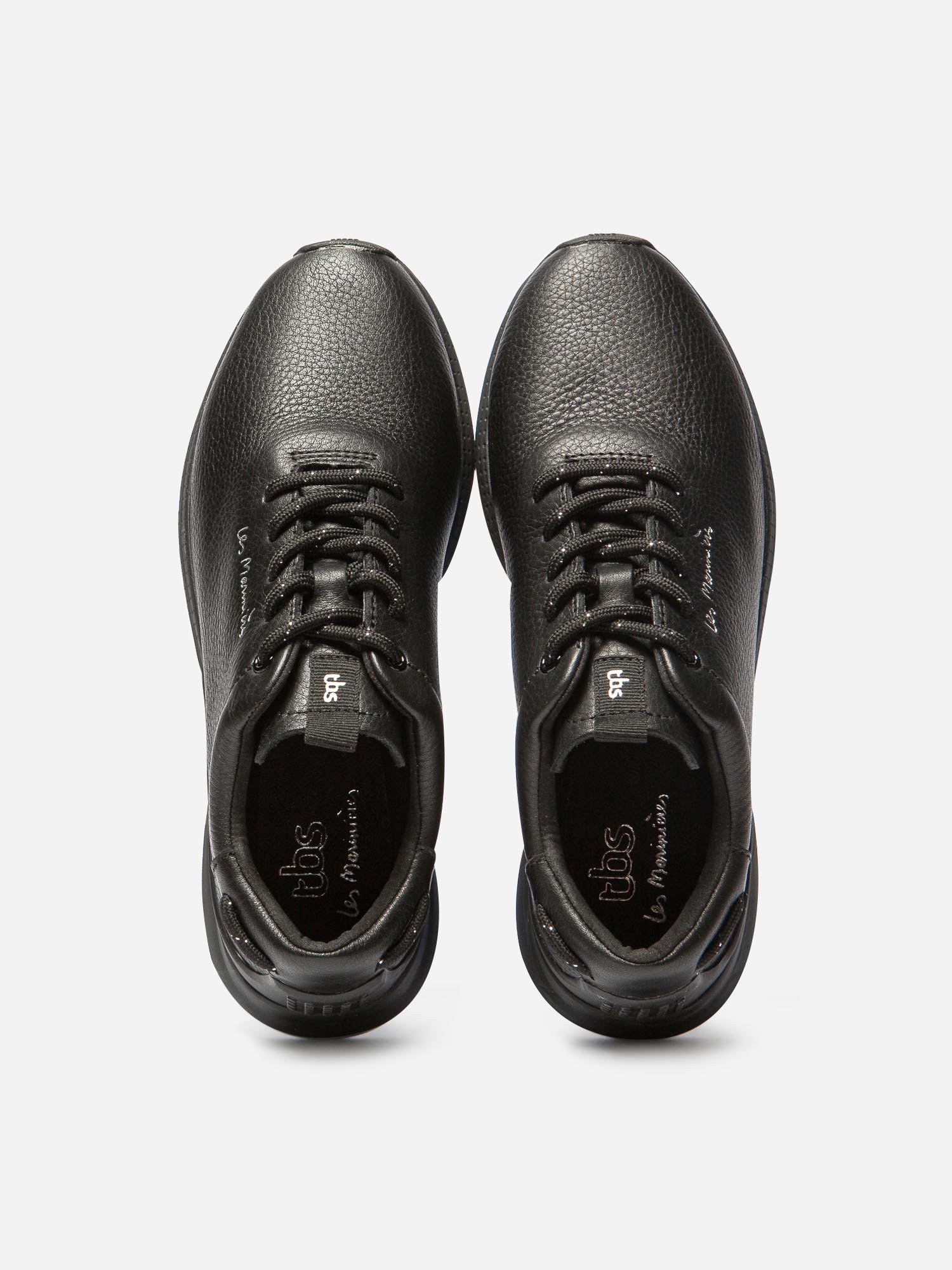 Tennis Femme Confort Cuir Noir