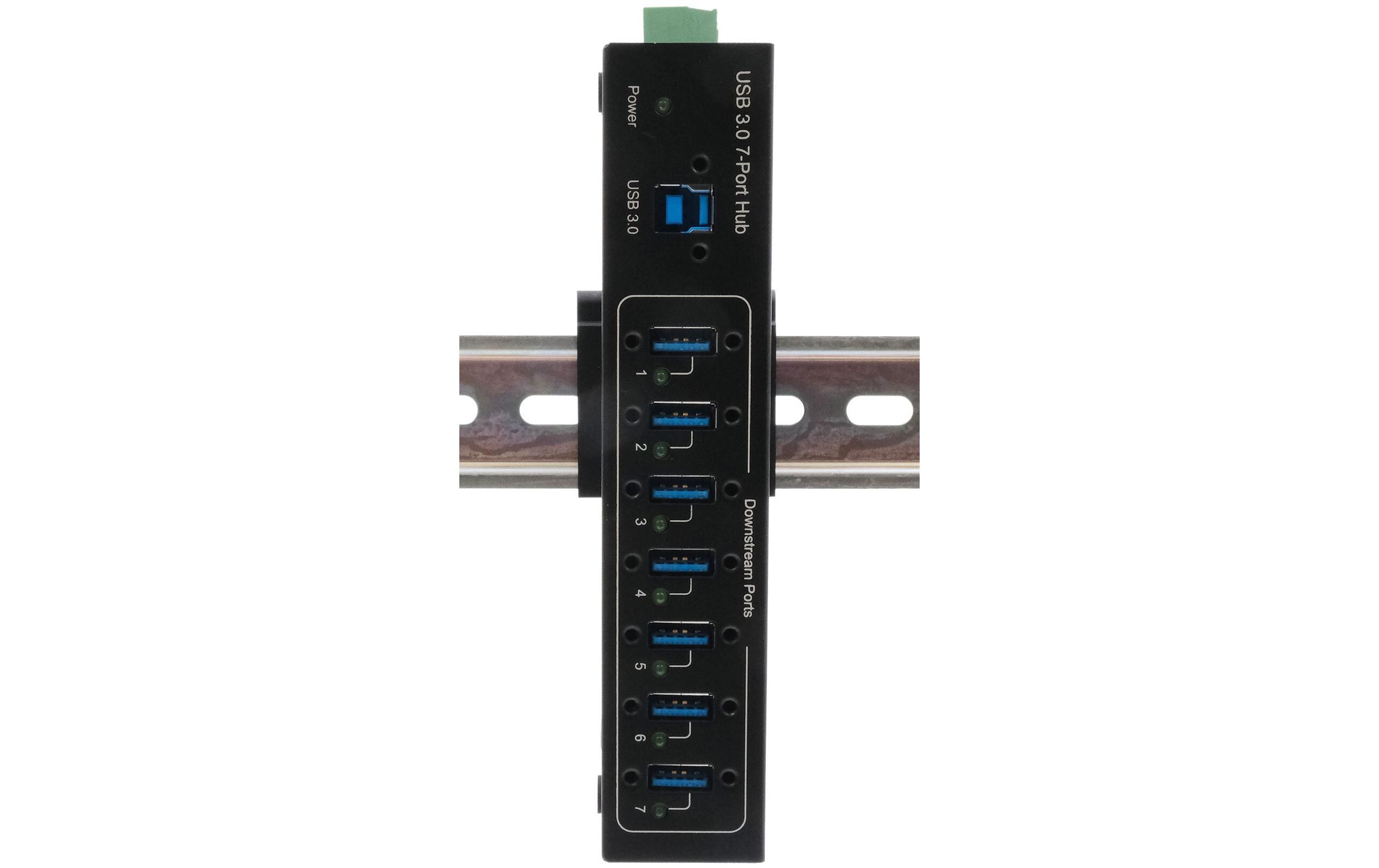 USB-Hub EX-11227HMVS<br>7-Port USB 3.0 HUB für Tisch, Wand- und DIN-Rail Montage