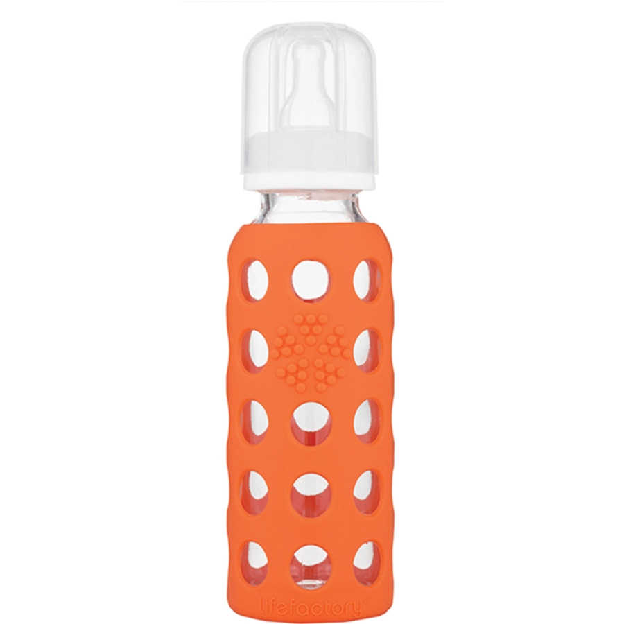 lifefactory Babyflasche aus Glas in papaya 250 ml