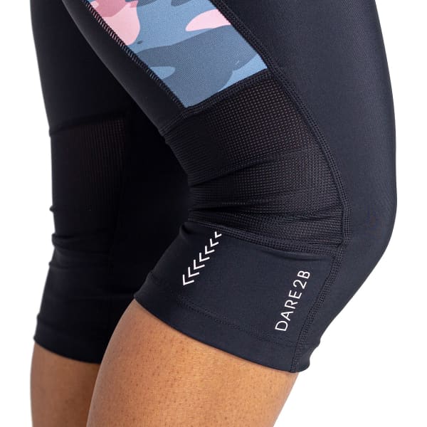 Cuissard vélo DARE 2B WORLDLY CAPRI W BLACK POWDER PINK CAMO