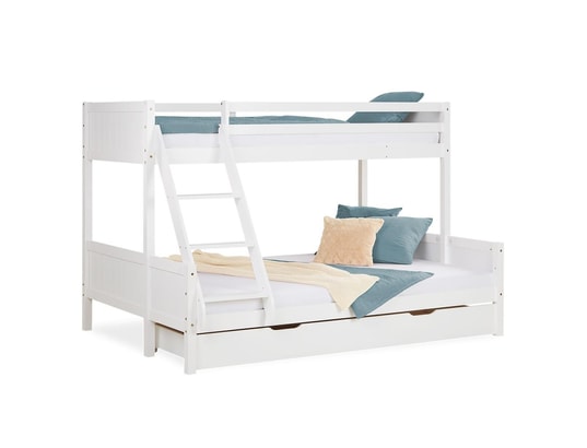 HOMESTYLE4U - Lit évolutif Lit superposé 90x200 et 140x200 blanc