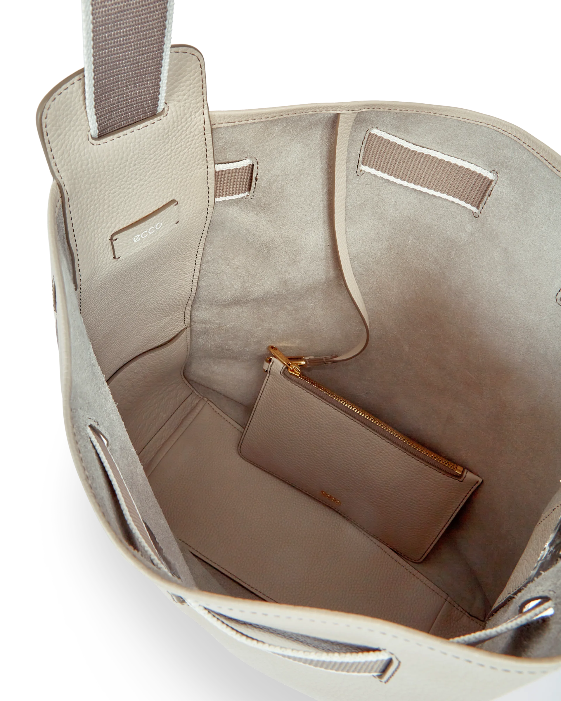 ECCO Sail Bag Hobo-Tasche aus Leder Beige 45X36X15 cm