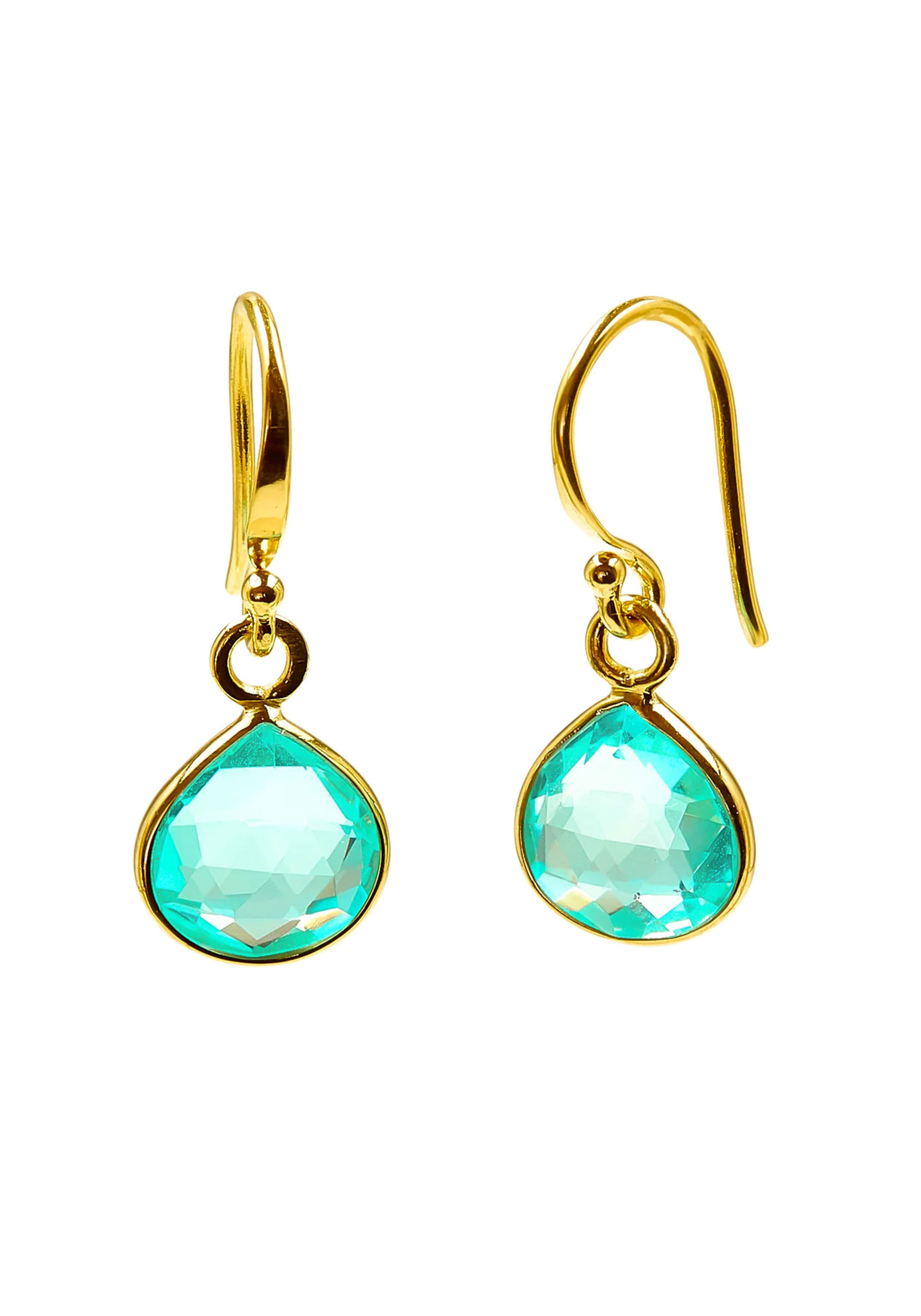 Le tresor du monde Teardrop Ohrringe Aqua Quarz