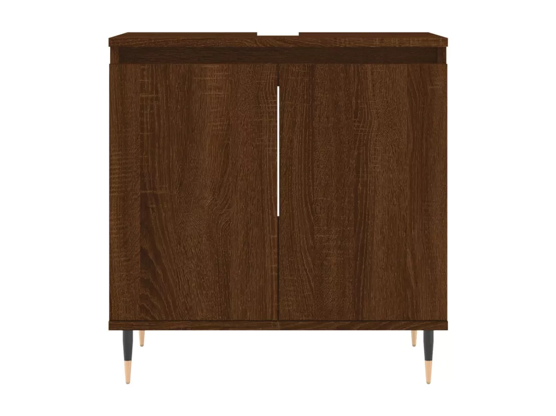 Ensemble de meubles de salle de bain 3 pcs Chêne marron