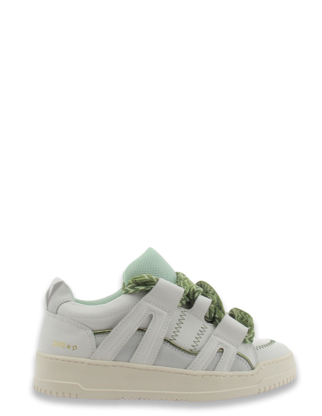 semerdjian Baskets de Ville Femme Inna Cuir Blanc/Vert
