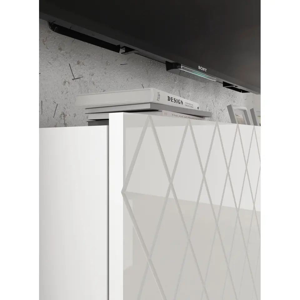 Dressoir DIUNA 145 cm 3D glanzend wit (fronten)