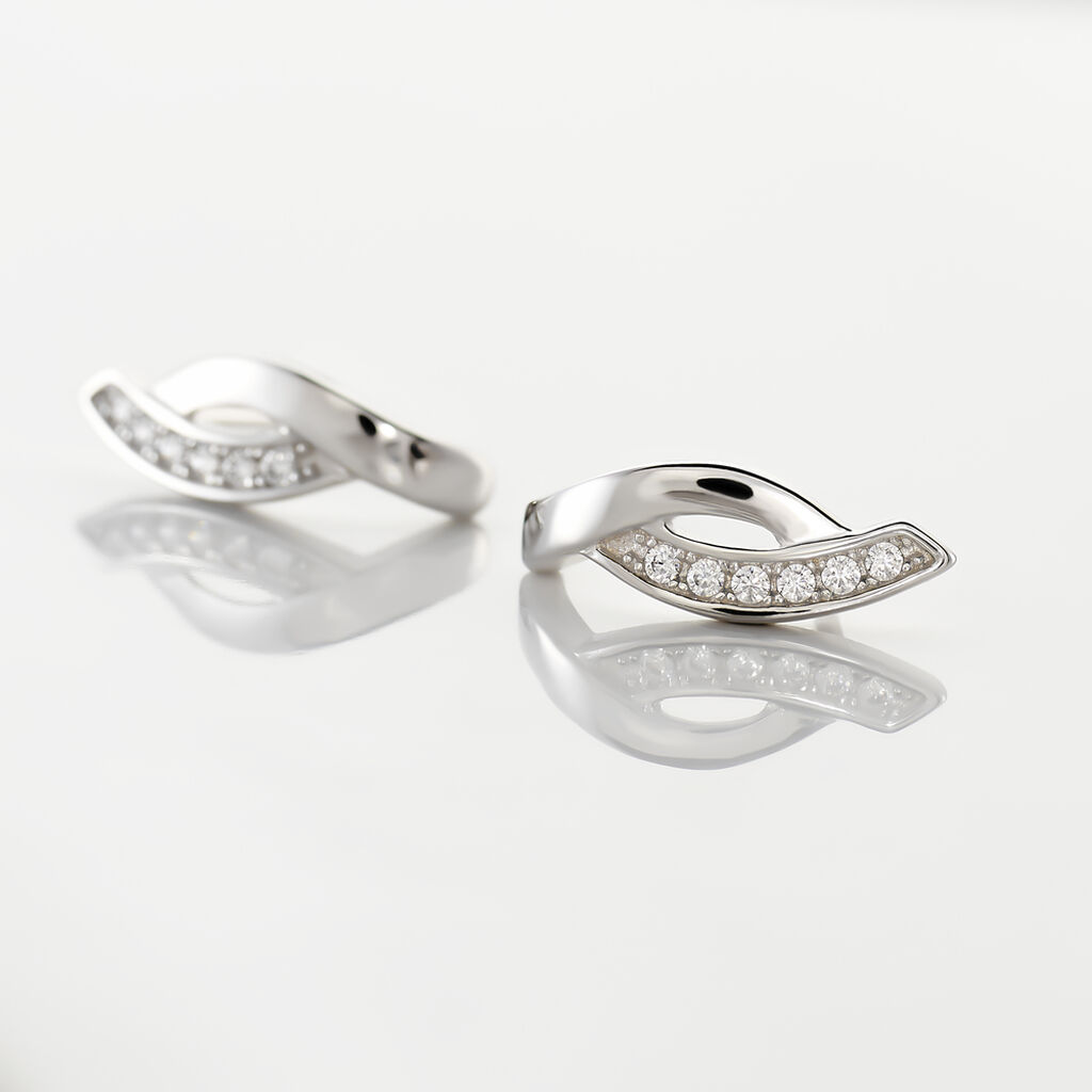 Boucles D'oreilles Pendantes Ange-line Argent Blanc Oxyde De Zirconium