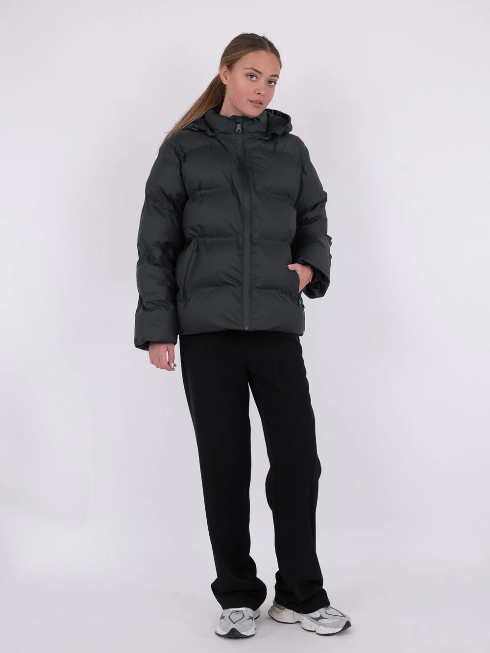 Neo Noir  Fox Puffer dunjakke - Sort
