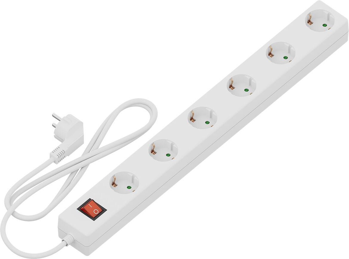 Calex stekkerdoos wit 6-voudig 3 m
