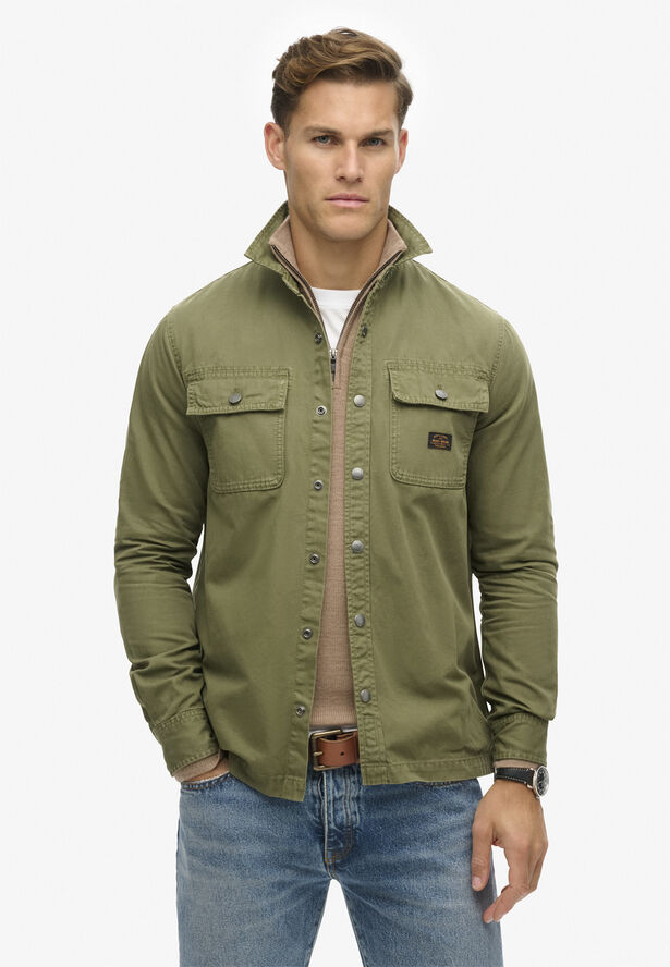 Superdry CANVAS WORKWEAR OVERSHIRT Chive green