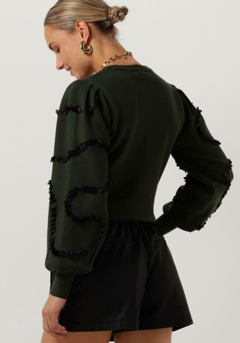 OBJECT donkergroene object trui objdidi l/s o-neck knit pullover