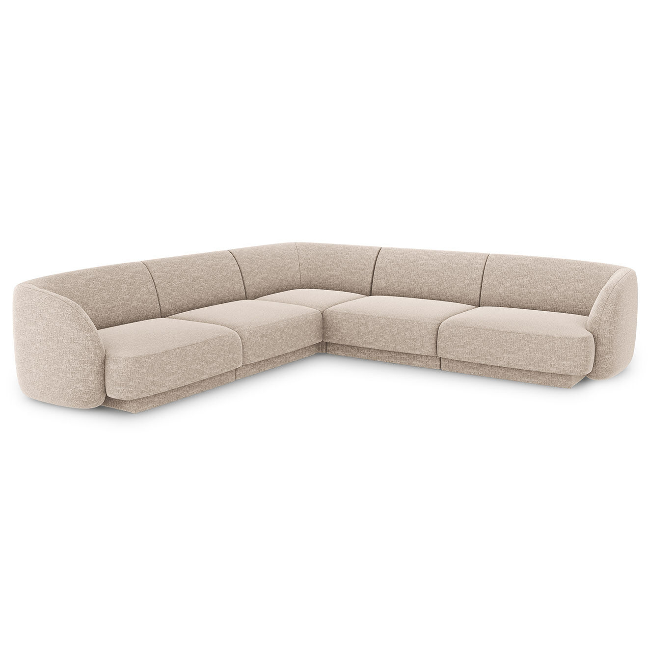 Micadoni Limited Edition Canapé d'angle Symétrique Miley 5 Places beige - 252x252x74 cm
