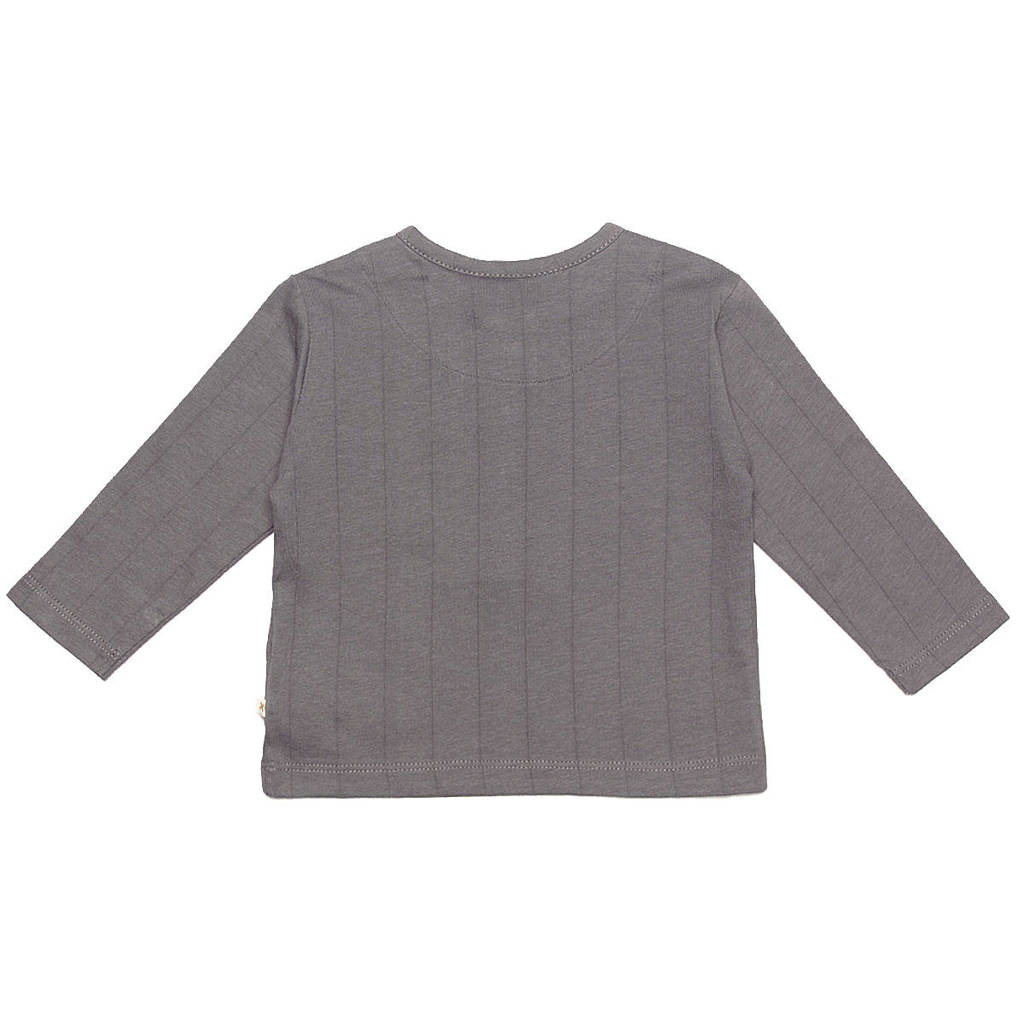 Moodstreet Petit baby gestreepte longsleeve Jules van katoen grijs