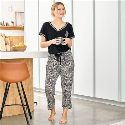 Pyjama femme motif léopard - BECQUET CRÉATION