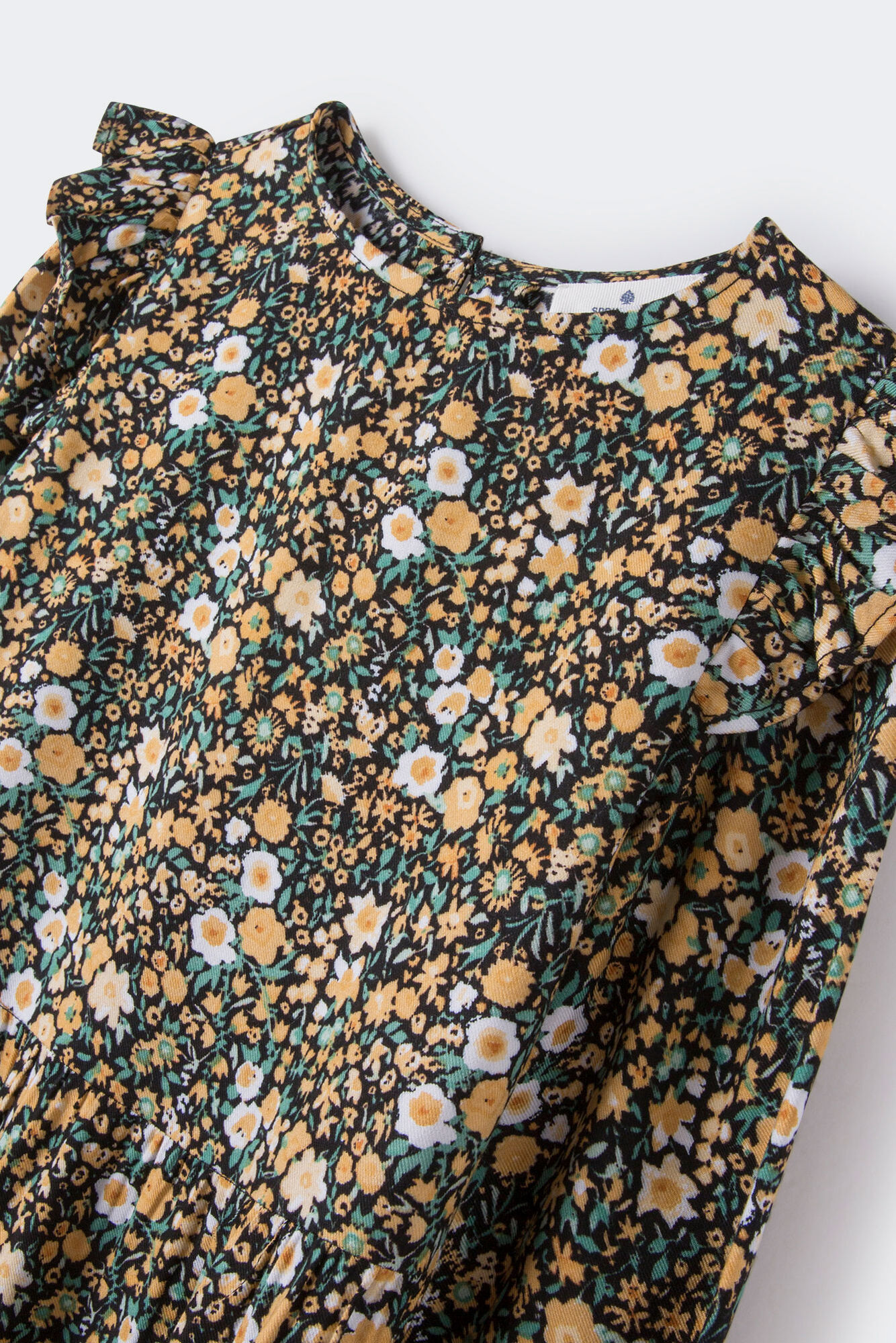 Vestido floral verde para meninas