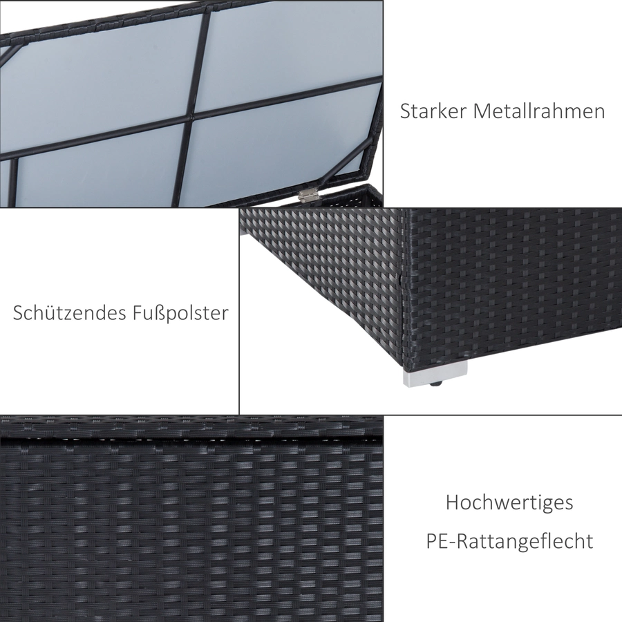 Outsunny Gartenmöbel Set mit Stauraum schwarz