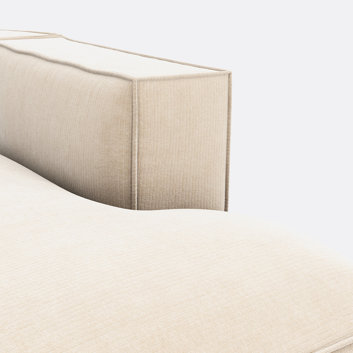 LA REDOUTE INTERIEURS<br>Sofá reto vintage de veludo cotelê de 4 peças Seven