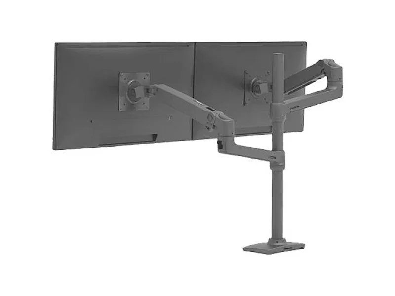 Ergotron LX - Monteringssæt (dobbelt stablearm, høj pæl) - for 2 LCD displays - mat sort - skærmstørrelse: op til 40