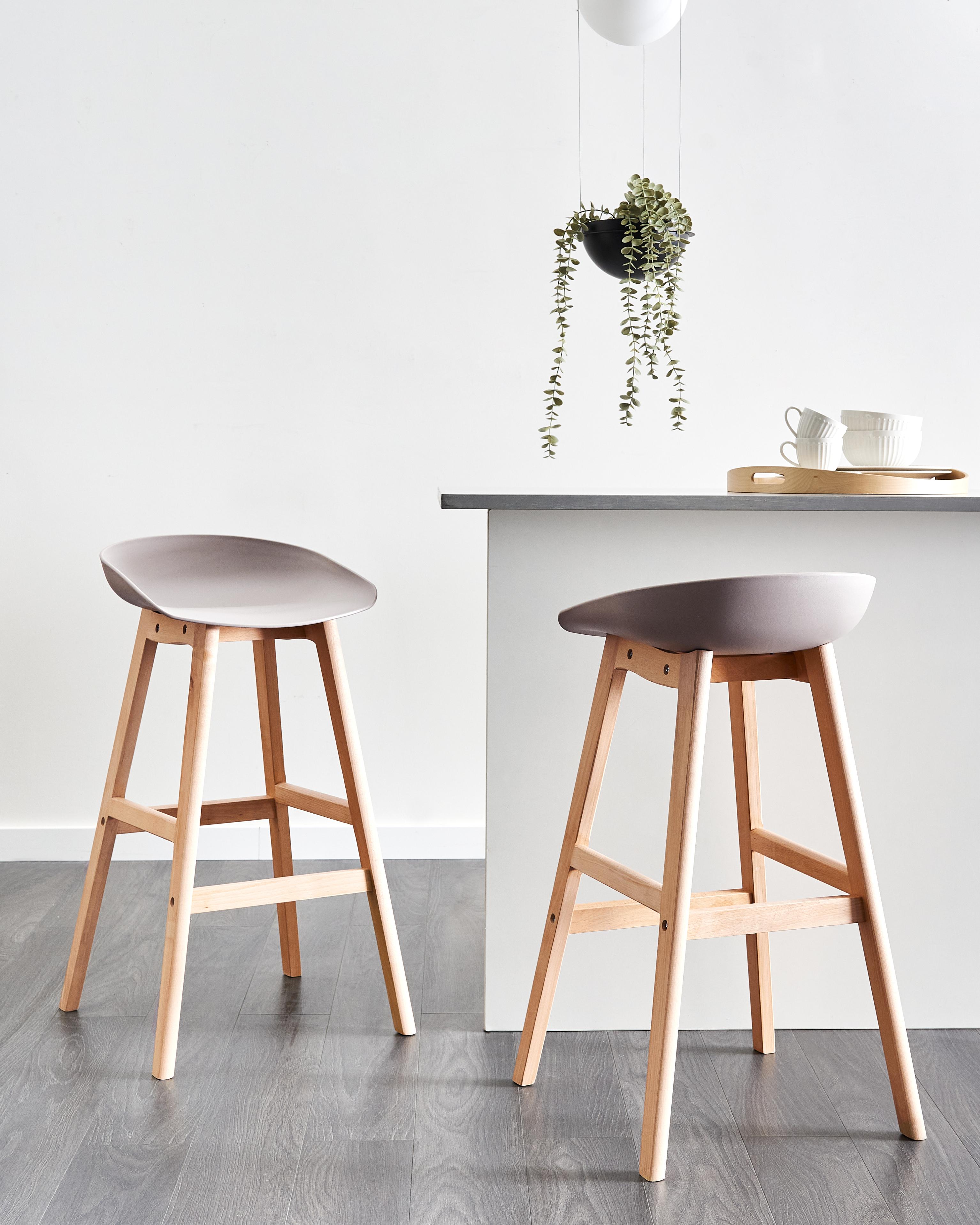 Set van 2 barstoelen MICCO Taupe