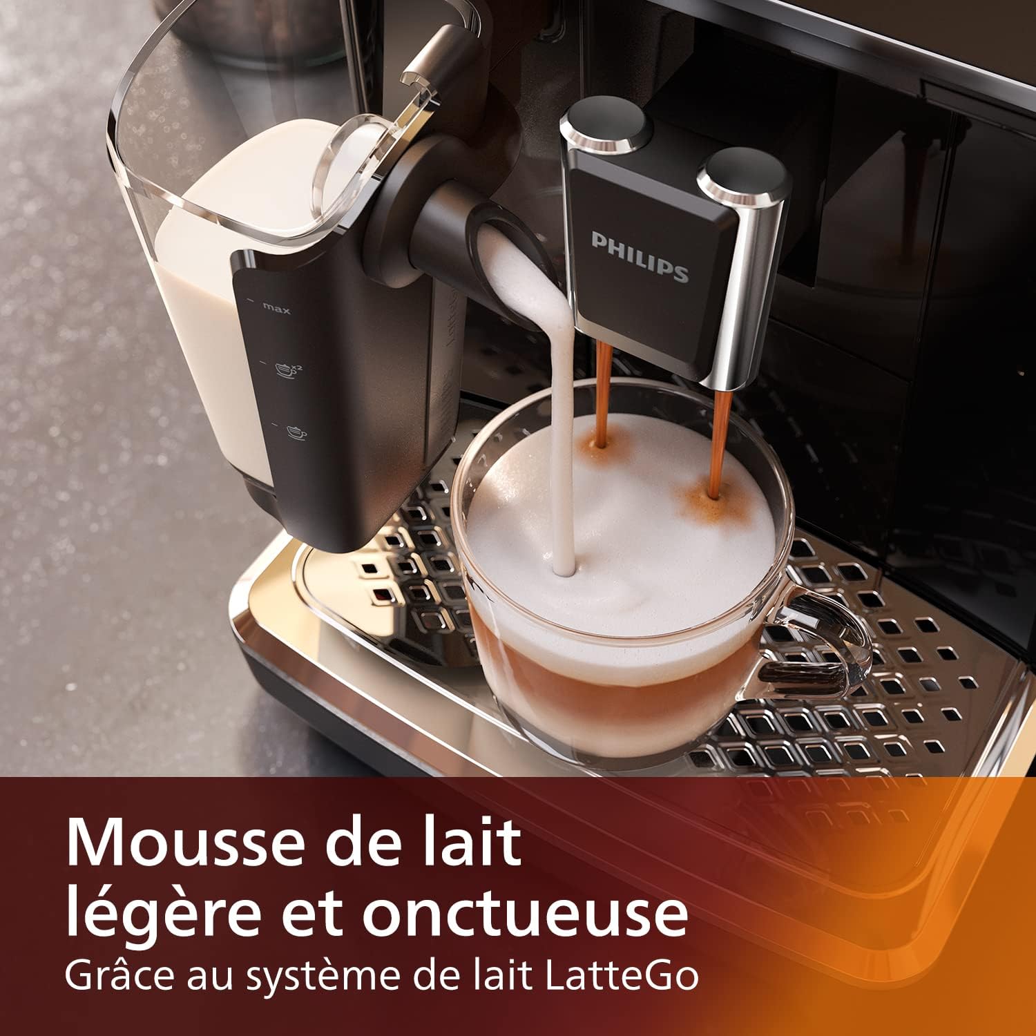 Philips Série 2200 Machine Expresso - Café à Grain - Mousseur à Lait Classique, cran Tactile Intuitif, Noir Mat (EP2220/10)