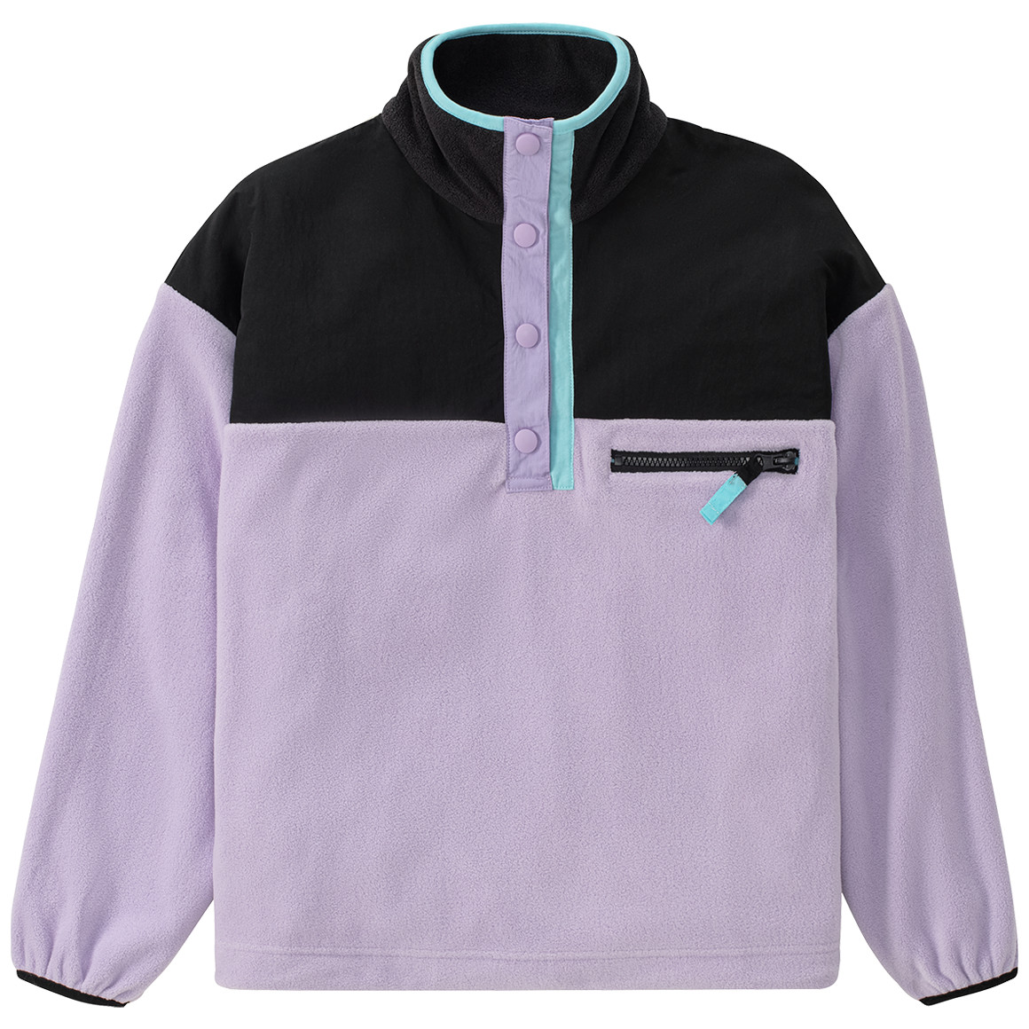 Beatwear Mädchen Fleece-Pullover mit Farbteilern helllila