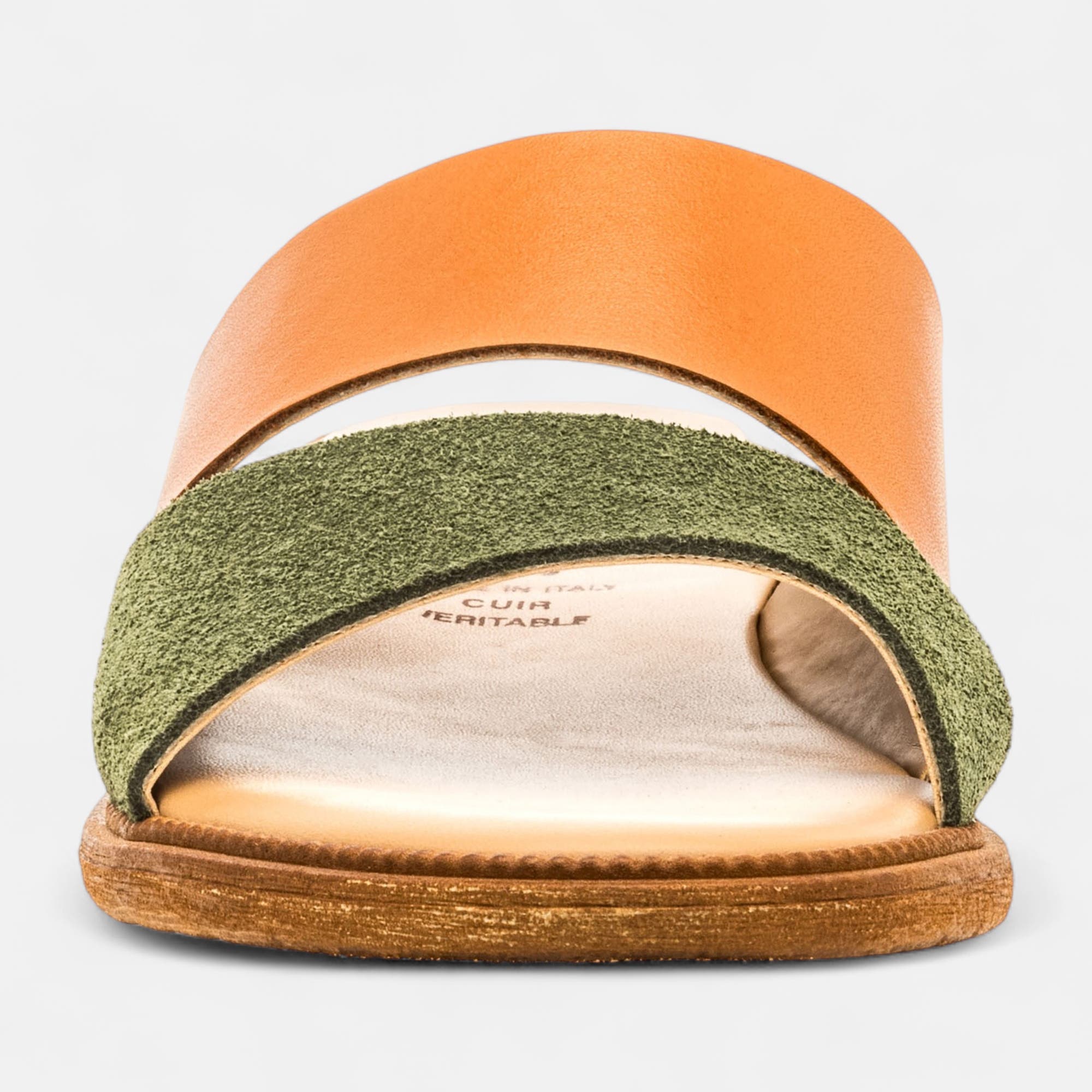 Mules Femme en cuir cognac