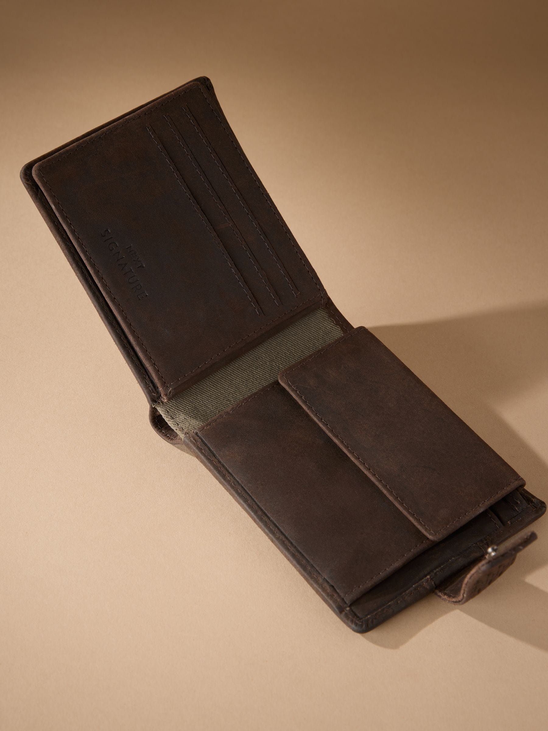 Chocoladebruin - Signature - Extra ruime leren portemonnee