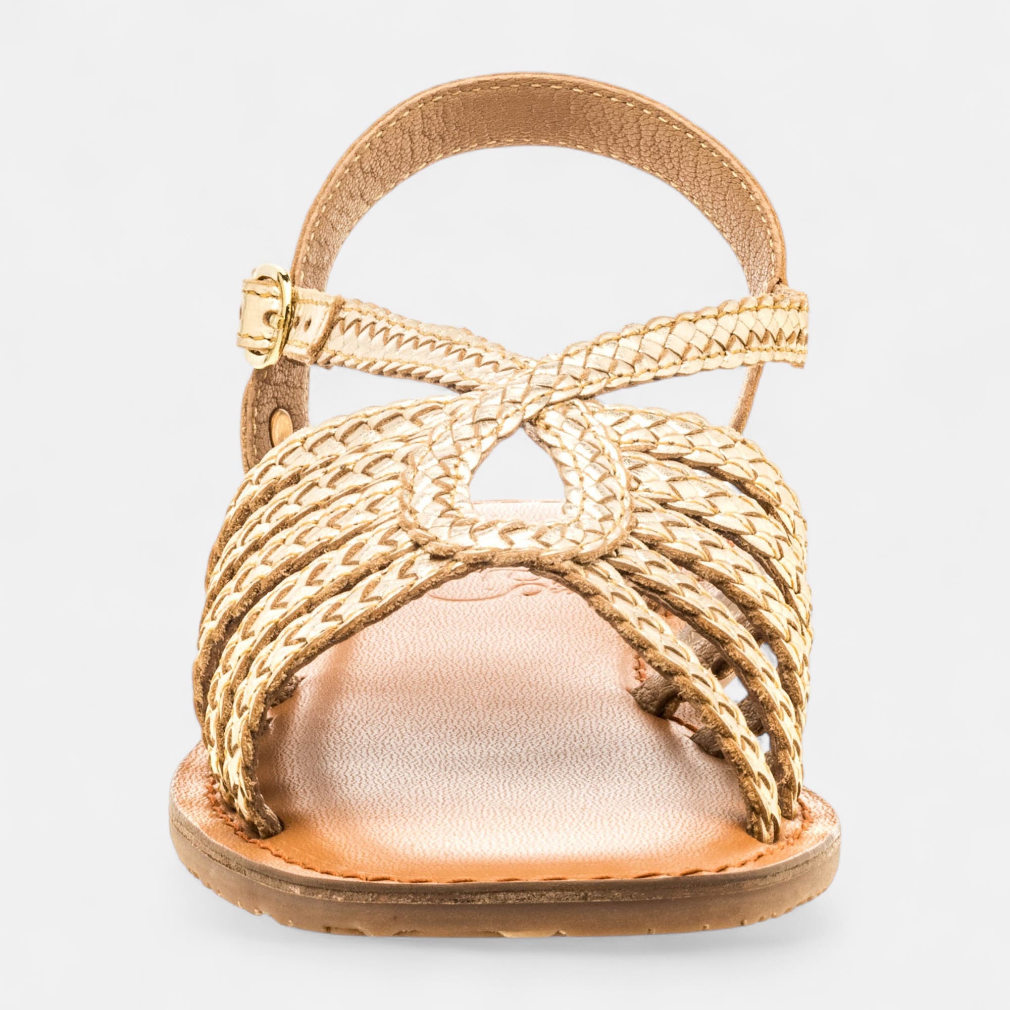 Nu-pieds Femme en cuir or