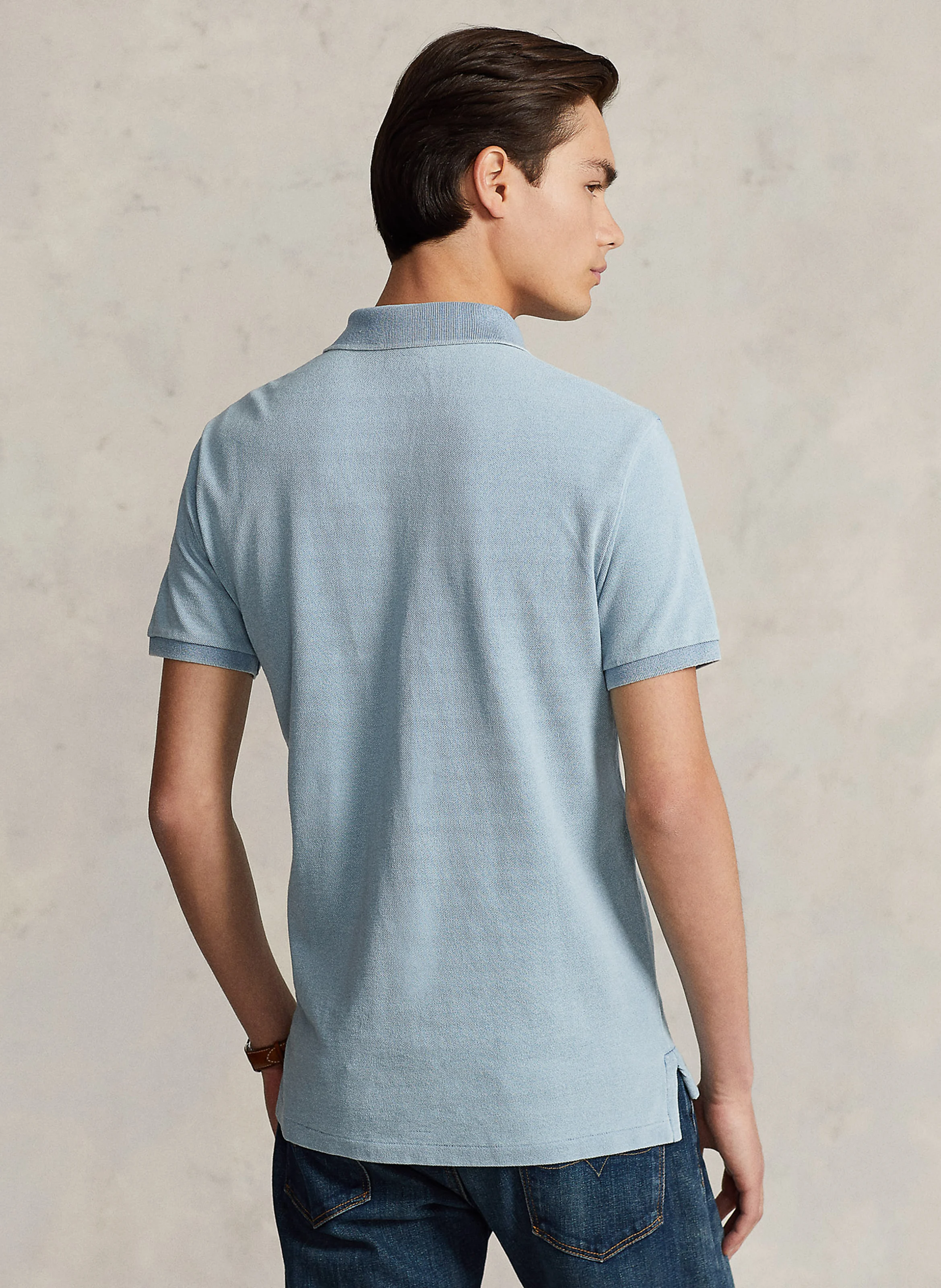 Polo slim-fiit en coton | Bleu
