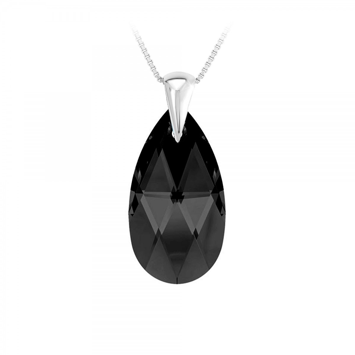 Collier en Argent rhodié 925 SC Crystal orné de Cristaux scintillants
